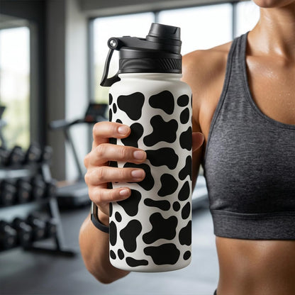 SANDJEST Pickleball Stainless Steel Water Bottle with Strap 32oz, Insulated Bottles with Straw and Spout Lid for Gym Sports Travel Outdoor, Gifts for Women Girls Birthday Christmas