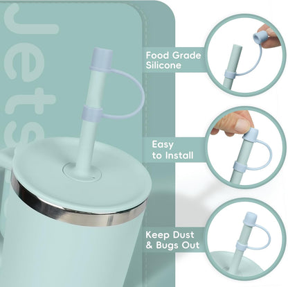 Jetstop Straw Cover Cap for Hydro flask tumblers - Dust Proof 10mm Silicone Stoppers compatible with Hydroflask Press-in Straw Lid