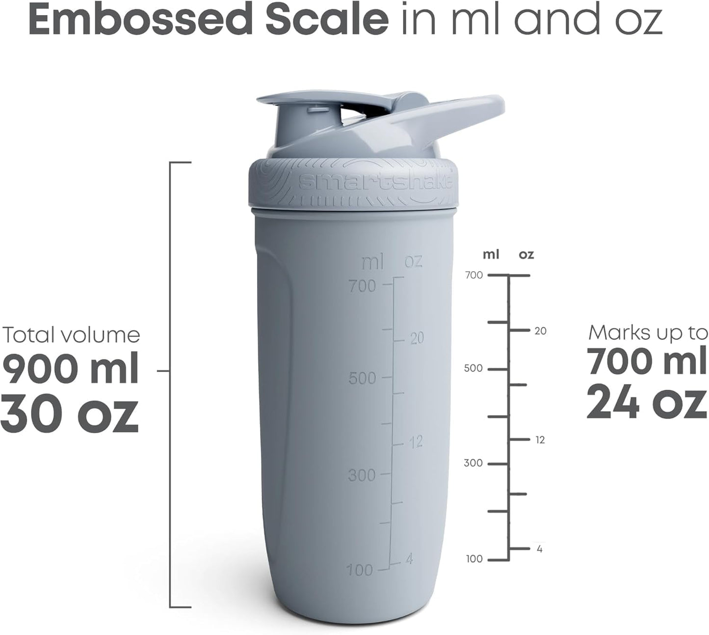 Smartshake Looney Tunes Reforce Stainless Steel Protein Shaker Bottle - Non Insulated Unisex Gym Bottle | Metal Shaker Bottles - 900 ml | 30 oz - Leakproof Screw-on Lid - BPA Free (Bugs Bunny)