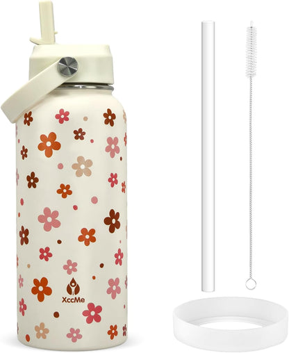32oz Pickleball Insulated Water Bottle with Lid,Stainless Steel Water Bottl with Flip Straw and Handle,Gifts for Pickleball Players, Pickleball Lovers,Women Girls,Leak Proof Water Bottle