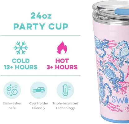 Swig Life 32oz Insulated Tumbler, Travel Coffee Tumbler with Lid, Cup Holder Friendly Travel Coffee Mug, Stainless Steel with Lid (Hayride)