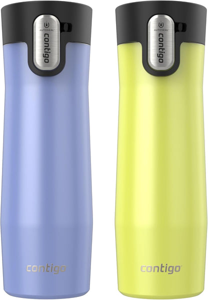 Contigo AUTOSEAL West Loop Vacuum-Insulated Stainless Steel Travel Mug with Easy-Clean Lid 12 oz Blueberry