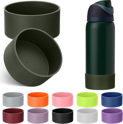 Mity rain 2PCS Silicone Boot for Owala Water Bottle 24 oz 32 oz, Anti-Slip Protective Sleeve Bottom Bumper Protector for FreeSip Stainless Steel Water Bottles Accessories