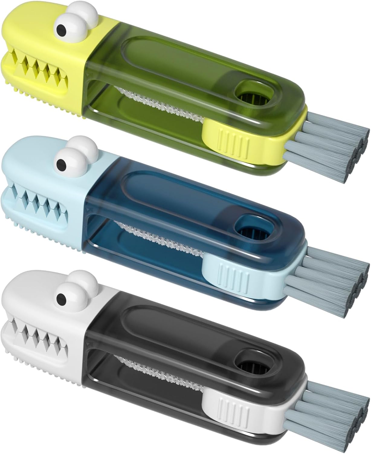 3 in 1 Cup Lid Gap Cleaning Brush Set, Multifunctional Bottle Cleaning Brush, Silicone Cup Lid Gap Cleaner, Home Kitchen Crevice Cleaning Tools (Multicolored)