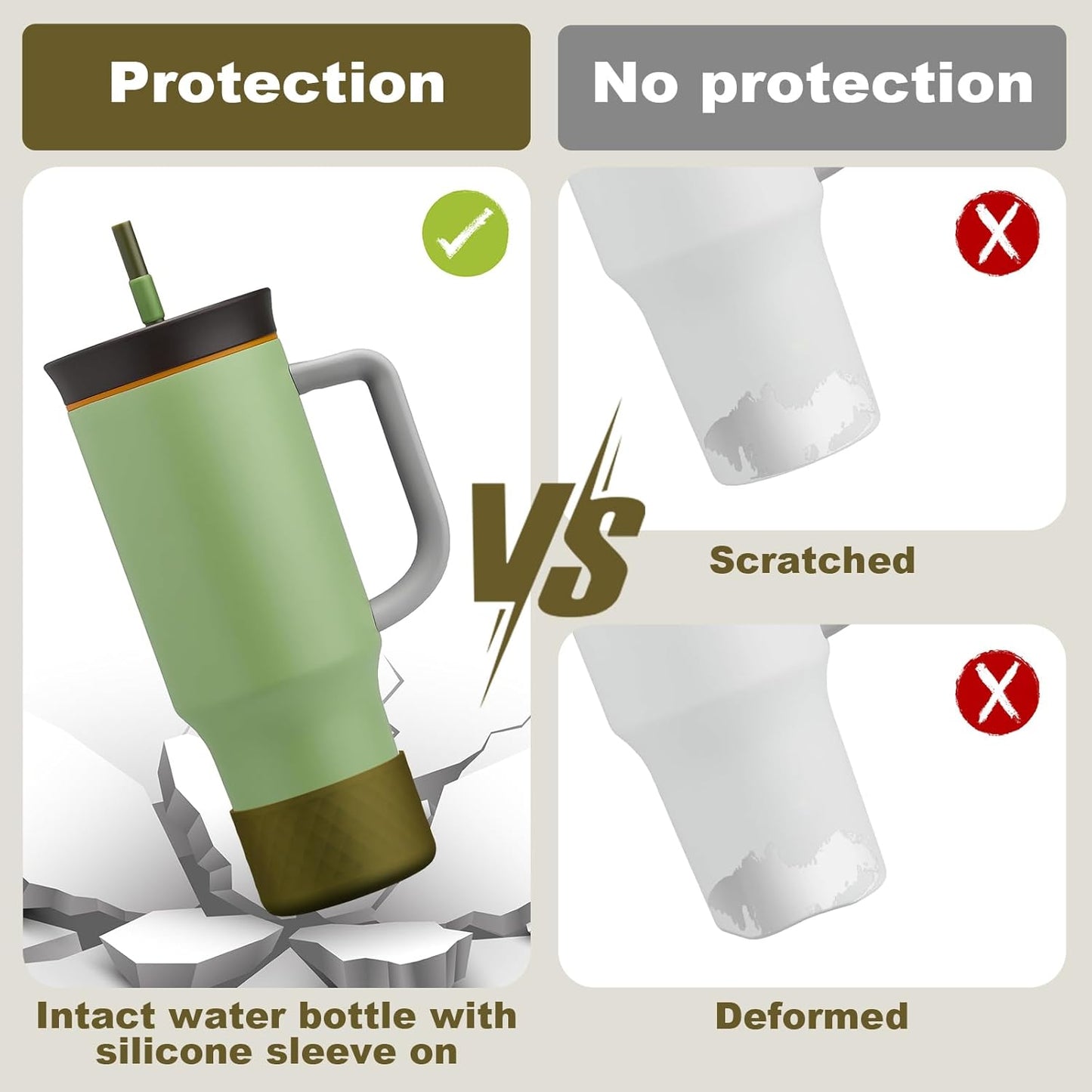Silicone Boot for Owala 40 oz Tumbler with Handle, Anti-Slip Protective Sleeve for Stainless Steel Triple Layer Insulated Travel Tumbler Accessories