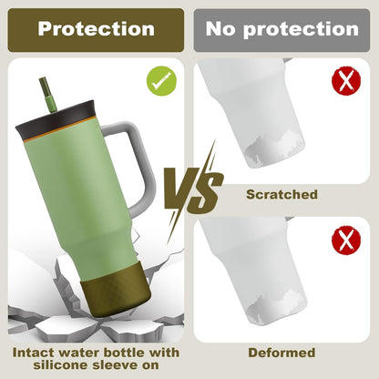 Silicone Boot for Owala 40 oz Tumbler with Handle, Anti-Slip Protective Sleeve for Stainless Steel Triple Layer Insulated Travel Tumbler Accessories