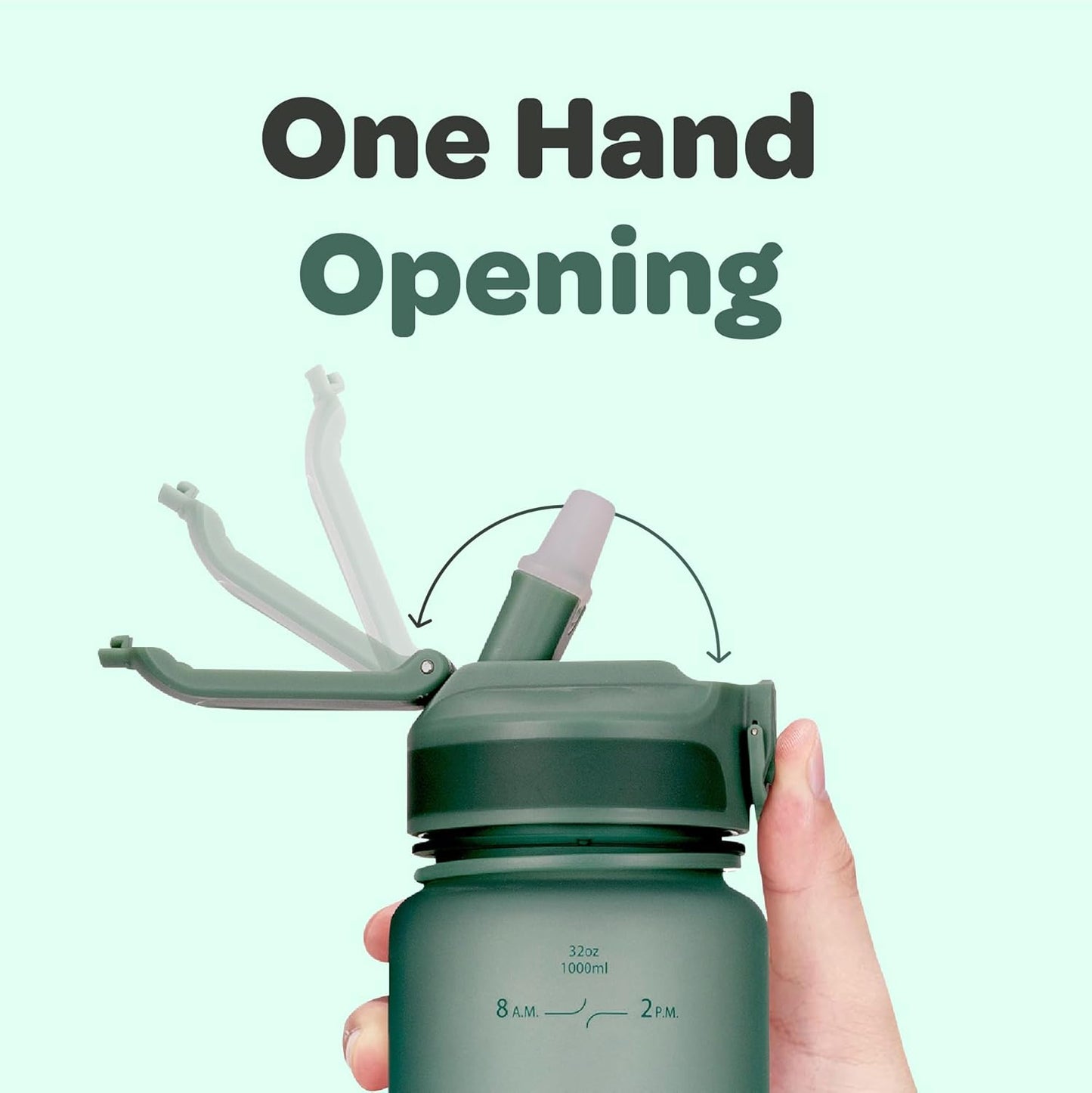 Hydracy Water Bottle with Time Marker -Large BPA Free Water Bottle & No Sweat Sleeve -Leak Proof Gym Bottle with Times to Drink - Ideal for Fitness Sports & Outdoors