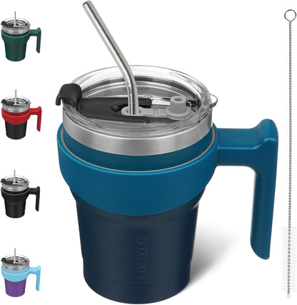 BJPKPK Tumbler With Handle And Straw Lid 40 oz Stainless Steel Insulated Coffee Tumbler Cups For Home, Office or Car,Turquoise