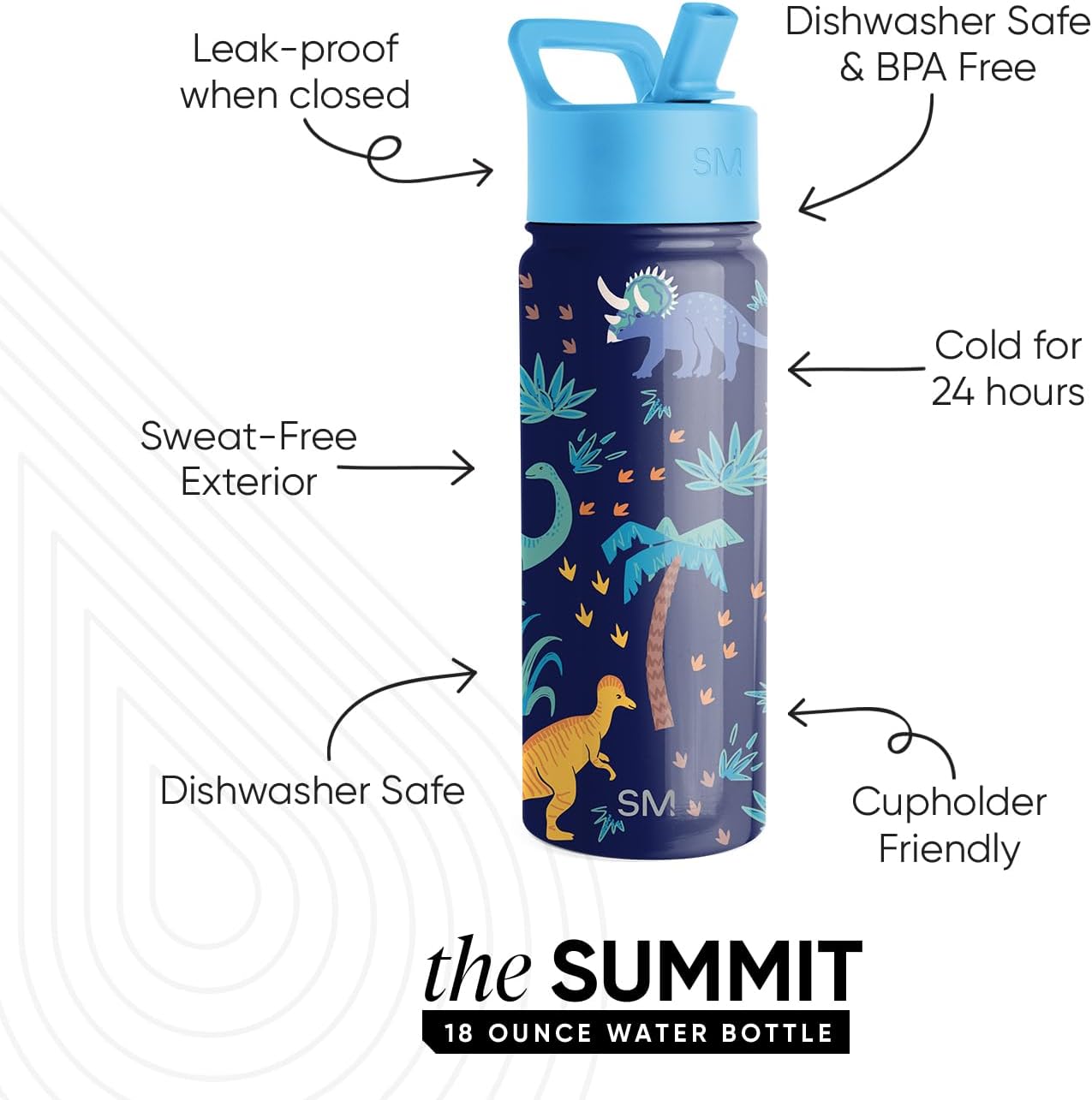 Simple Modern Kids Water Bottle with Straw Lid | 14oz Insulated Stainless Steel Kids Tumbler & Spill Proof Toddler Cup for School, Girls, Boys | Summit | Chloe Floral - Colors A
