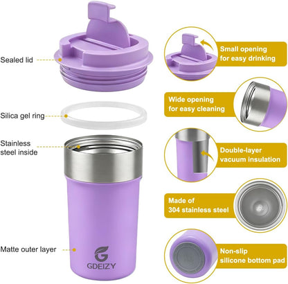17oz Double Wall Stainless Steel Vacuum Insulated Travel Mug, Spill-Proof & Leak-Proof Coffee Mug, BPA-Free Reusable Coffee Cup for Hot & Cold Drinks, Black (Black)