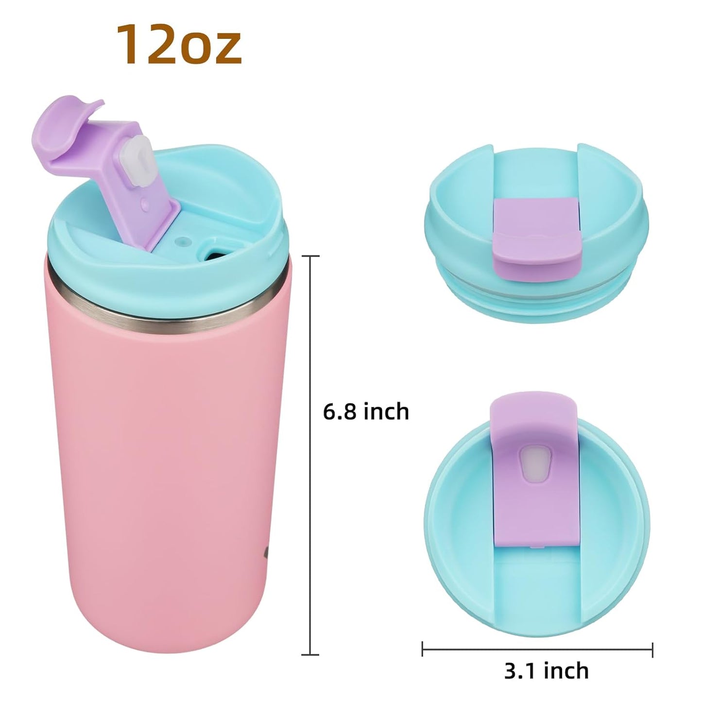 Konokyo Tumbler with Lid, 16 oz Travel Coffee Mug Double Wall Vacuum Stainless Steel Thermal Metal Cup Insulated Water Bottle,Navy Blue
