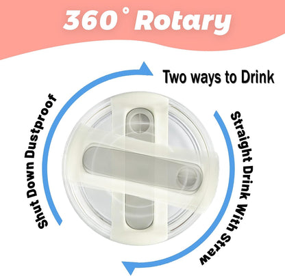 40 OZ Tumbler Lid Replacement Compatible for Stanley Quencher H2.0, 1 Pack BPA Free Clear Lid Replacement for Stanley Cup Accessories(Clear-White)
