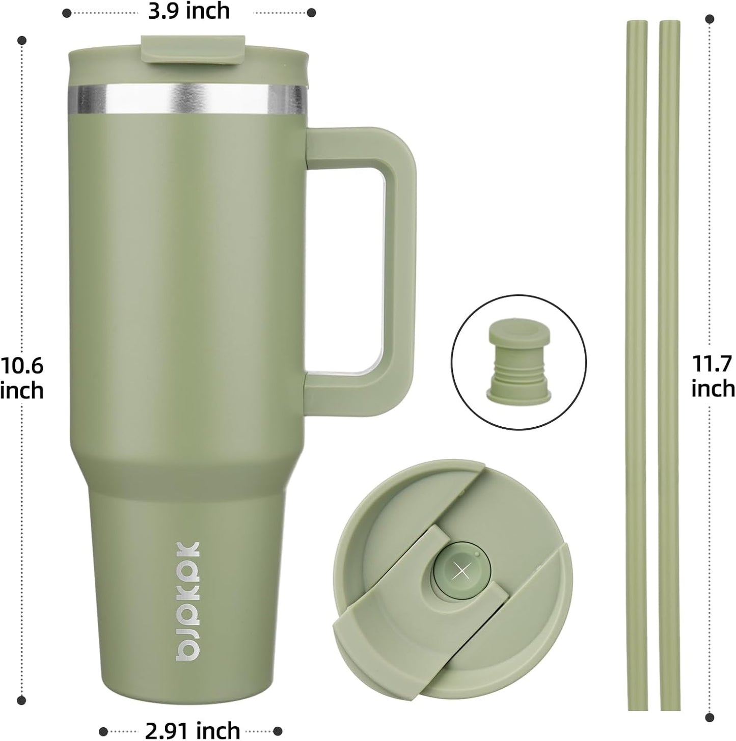 BJPKPK 30oz Stainless Steel Insulated Tumbler With Handle And Lid Straw Travel Coffee Mug Thermal Cup,Black