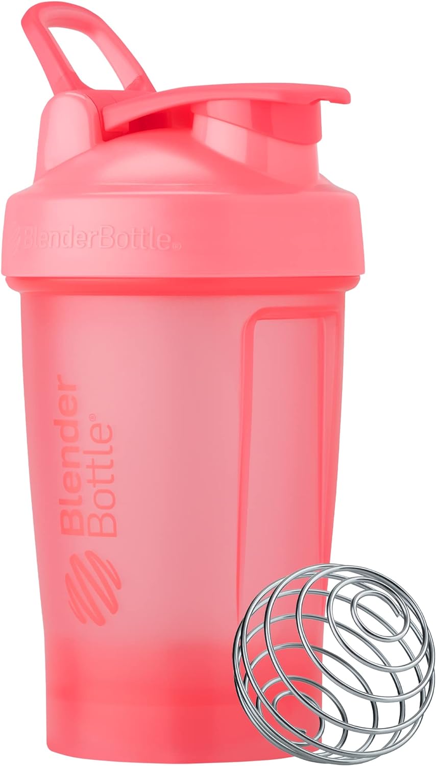BlenderBottle Classic V2 Shaker Bottle Perfect for Protein Shakes and Pre Workout, 20-Ounce, Clear/Black