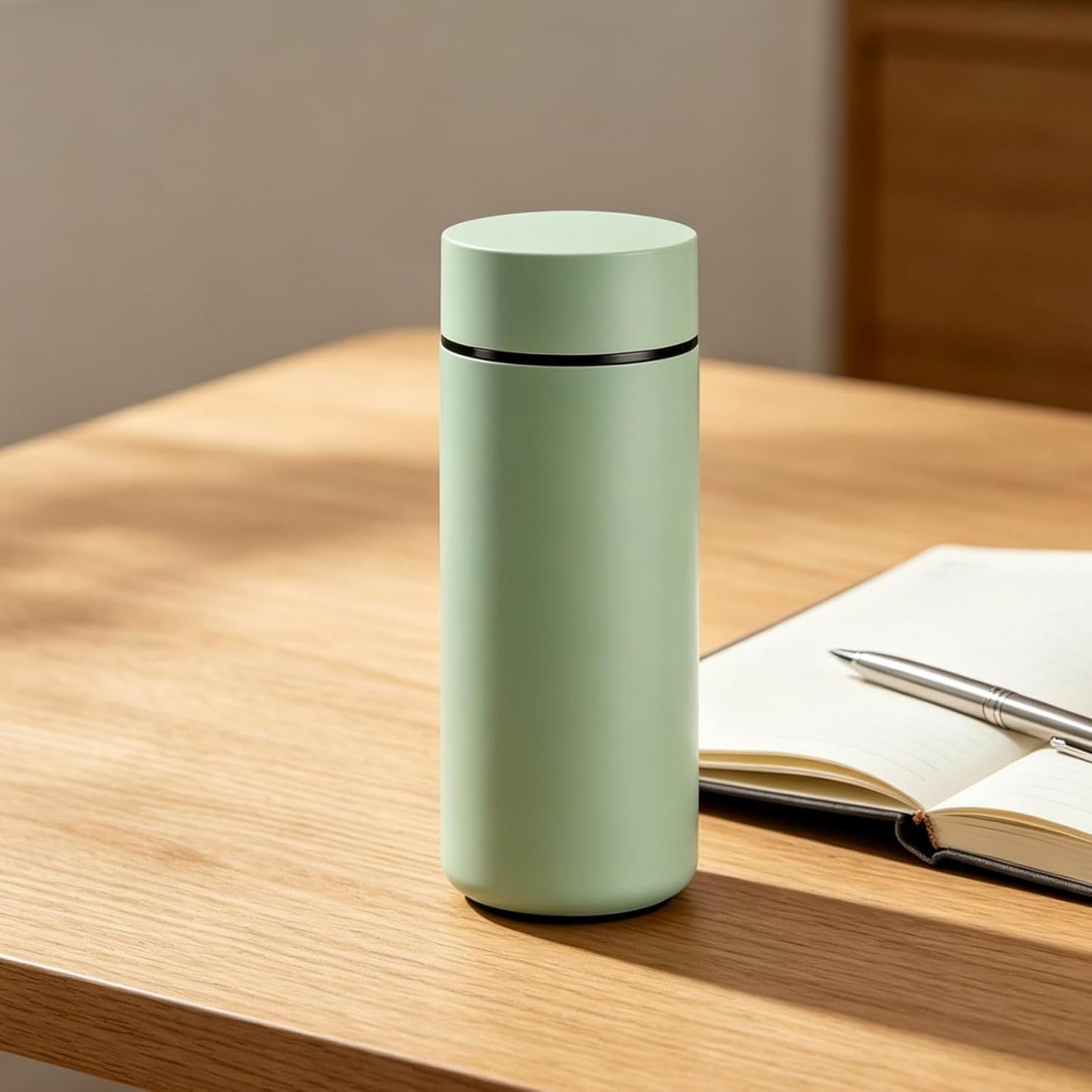 Insulated Water Bottle with Tea Infuser, Stainless Steel Insulated Flask, Leak Proof ，Vacuum Tumbler for Coffee, Tea and Drinks, BPA Free, Keeps Drinks Hot or Cold, 11oz (Green)