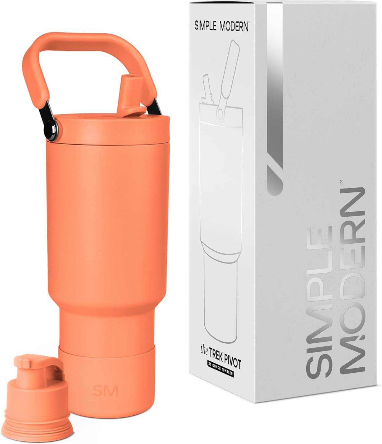 Simple Modern Trek Pivot | 40oz Flip Straw Tumbler with Handle | Water Bottle & Boot | Interchangeable Straw & Chug Lids | Insulated Stainless Steel Jug | Gym Sports Outdoors | Forest - Colors A