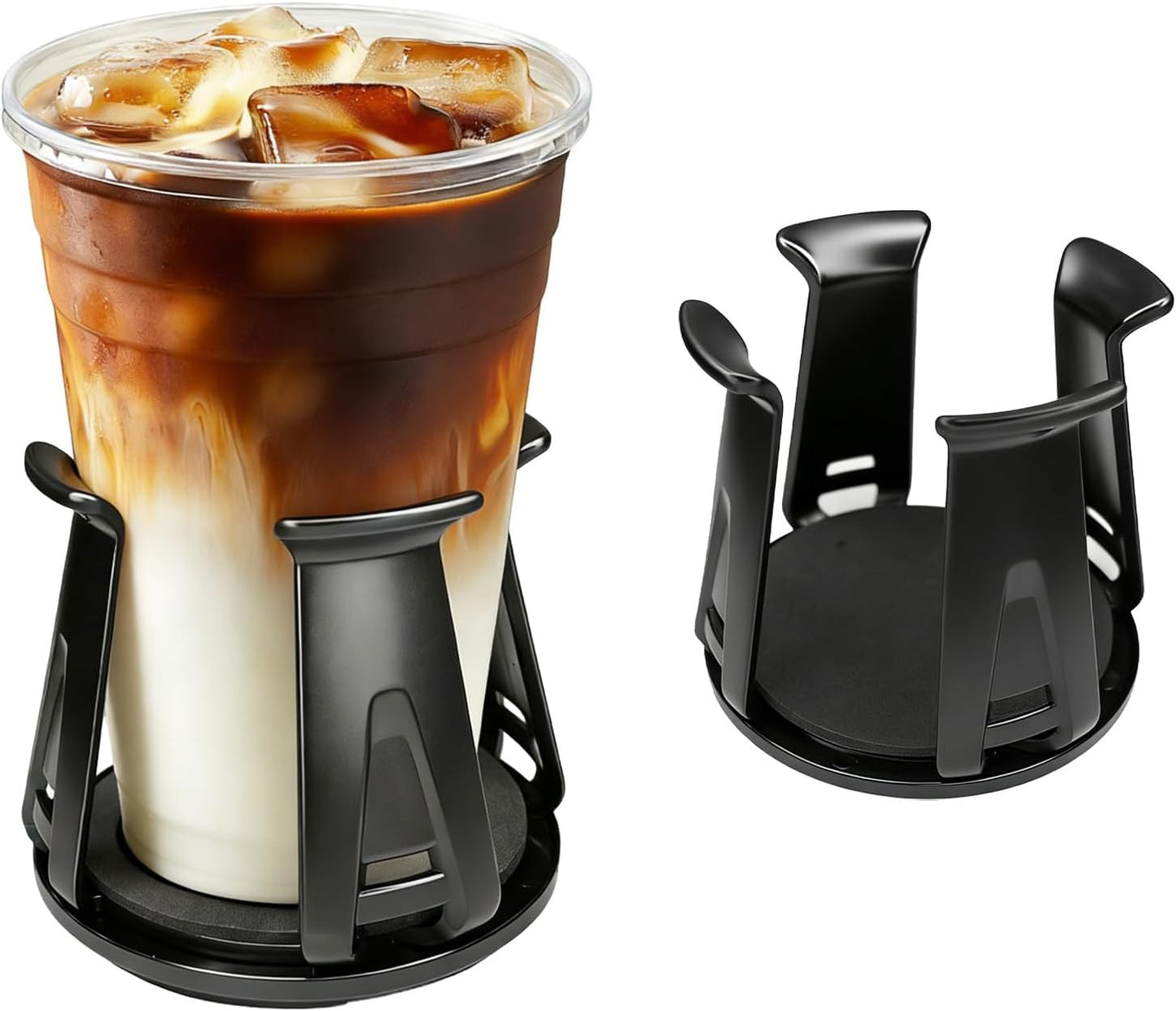 Car Cup Holder Expander, Adjustable Vehicle Energy Drink Holder Insert with Adaptive Clamping Arm Automotive Cups Holders Adapter for Car Slim Cans, Bottle Water Cups, Adhesive Drink Storage Rack