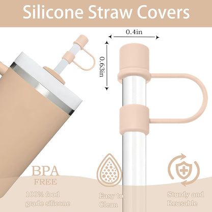 6PCS Silicone Straw Covers Caps Compatible with Stanley 30&40 Oz Tumbler Accessories Simple Straw Toppers Reusable Caps for Stanley Cup 10mm 0.4in Straws (Colorful 1)