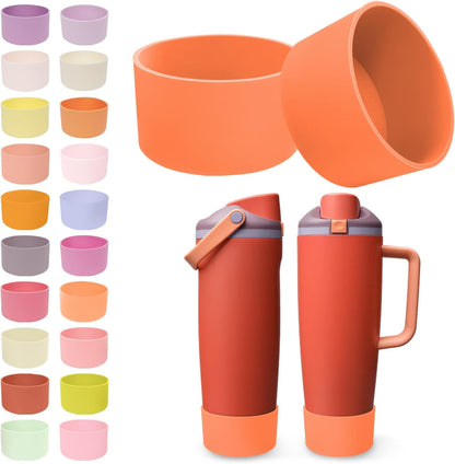 2PCS Silicone Boots for Owala 30oz & 40oz FreeSip Sway Bottles & Tumblers – Non-Slip, Scratch-Resistant, Stability Enhancer for Owala Accessories (Eucalyptus Green) - Colors B