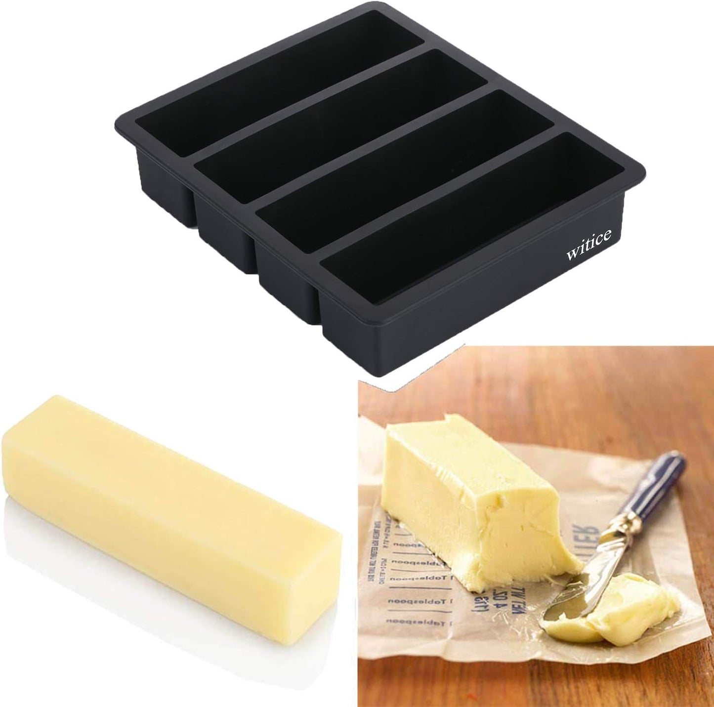Silicone Ice Cube Trays Large for Whisky(2-Pack) - Butter Mold,With Easy Release Ice Cubes for Whiskey and For Cocktail,Food Grade