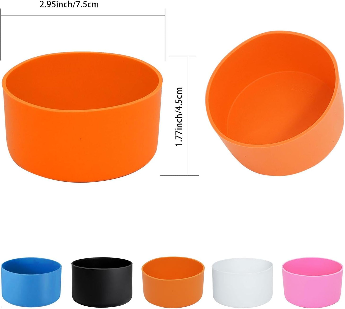 5Pcs Silicone Bottle Boot, Bottom Protector Compatible with Stanley/Hydroflask/Iron Flask/Simple Modern, 2.9-3in Bottom Width of Stainless Water Bottle