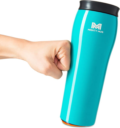 Mighty Mug | The Untippable Mug | Grips When Hit, Lifts for Sips | Insulated Stainless Steel Tumbler | Cupholder Friendly | Gifts for Women Men All | Leakproof | 6 Hour Hot / 24 Cold | 16oz | Teal