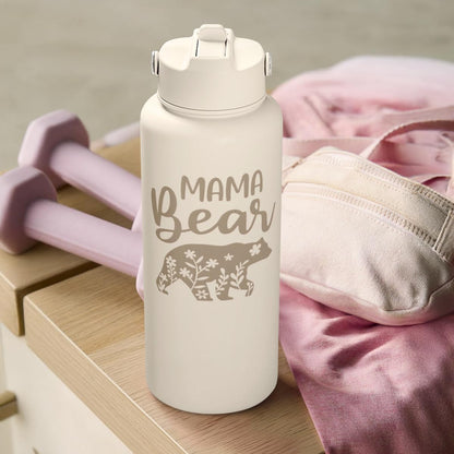 SANDJEST Pickleball Gift for Women, Water Bottle Stainless Steel 32oz with Lid & Straw, Sport Insulated Bottles Gifts for Girls Friends Teens Birthday Christmas