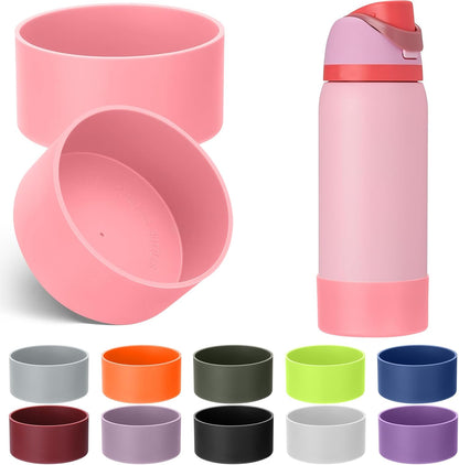 Mity rain 2PCS Silicone Boot for Owala Water Bottle 24 oz 32 oz, Anti-Slip Protective Sleeve Bottom Bumper Protector for FreeSip Stainless Steel Water Bottles Accessories