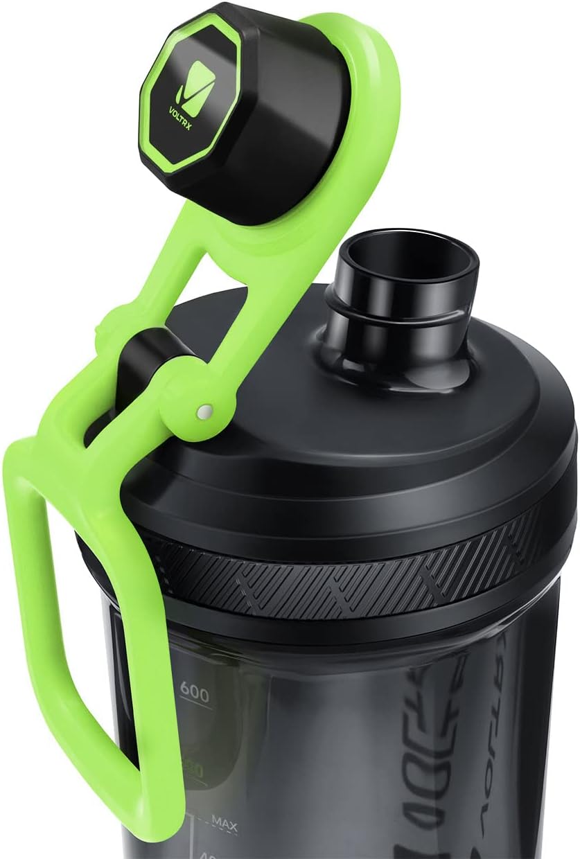 VOLTRX Electric Protein Shaker Bottle - USB Rechargeable Mixer Cup for Shakes and Meal Replacements, BPA-Free Tritan, 20oz