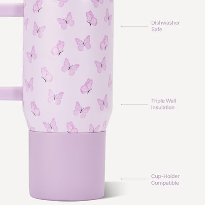 HydroJug Kids - 20 oz Insulated Kids Water Bottle with Flip Straw & Handle | Leak-Proof & Durable | Perfect for School, Sports, Lunch, Travel & Camp, Primrose
