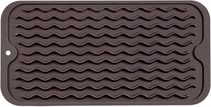 MicoYang Silicone Dish Drying Mat for Multiple Usage,Easy clean,Eco-friendly,Heat-resistant Silicone Mat for Kitchen Counter,Sink,Bar,Bottle,or Cup Green M 17 inches x 6 inches