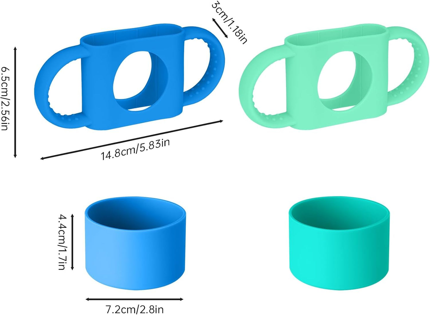 NiHome Silicone Double Handle & Boot Fit for Owala Kids’ Tumbler Zak Kelso Tumbler 12oz 15oz, Easy to Install for Toddlers to Grip & Train, Shock-Absorbing Bottom Sleeve Drop Protection (Blue)