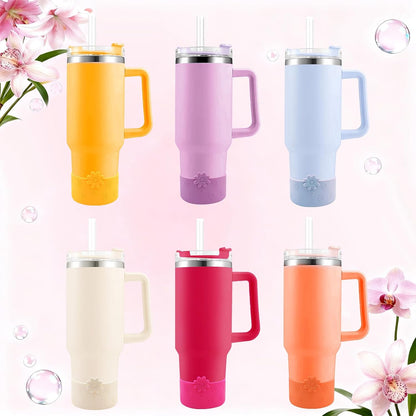 Hpbel Protective Silicone Boot for Stanley Cup Accessories Compatible with Stanley Cup Boot 40/30z and More Bottles with 2.95in Bottom for Water Bottle Flower Tumbler Accessories