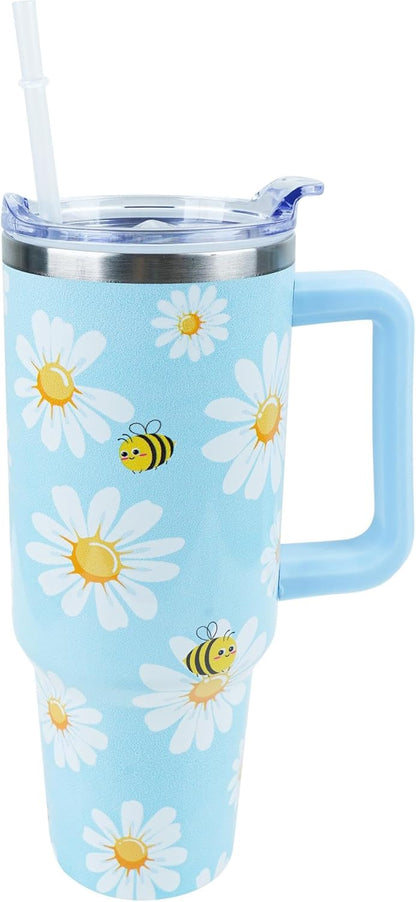 40 oz Tumbler with Handle and Straw Lid Leak Proof | You're Awesome Inspirational Mother's Day Birthday Gifts for Women Men Coworker Friends | Stainless Steel Cup Dishwasher Safe