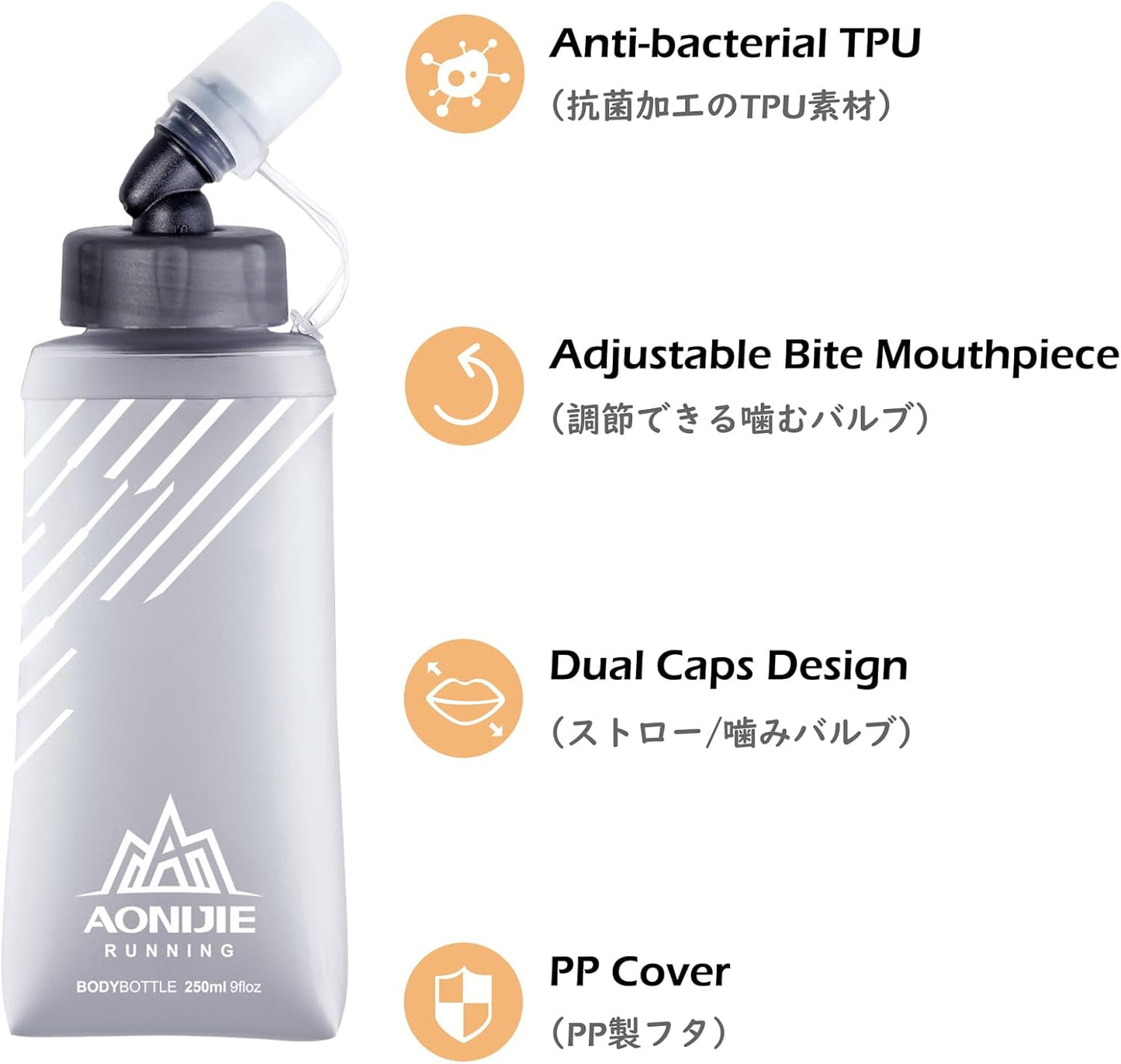 TRIWONDER Handheld Water Bottle for Running, Quick Grip Chill 17 oz Handheld Soft Water Bottle with Hand Strap Hydration Pack, BPA Sport Soft Flask (Blue)