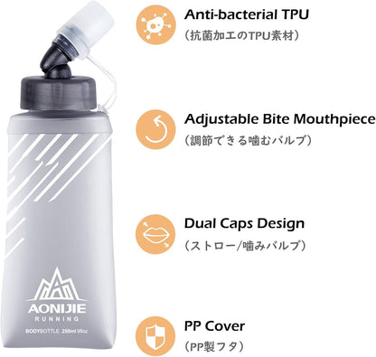 TRIWONDER Handheld Water Bottle for Running, Quick Grip Chill 17 oz Handheld Soft Water Bottle with Hand Strap Hydration Pack, BPA Sport Soft Flask (Blue)