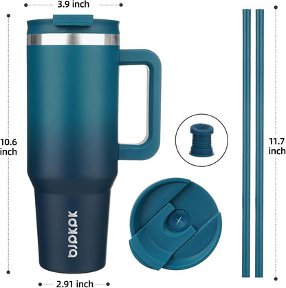 BJPKPK 30oz Stainless Steel Insulated Tumbler With Handle And Lid Straw Travel Coffee Mug Thermal Cup,Black