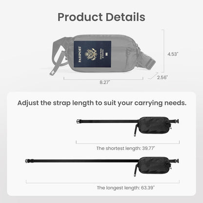 tomtoc 3.5L Sling Bag with RFID Blocking, Crossbody Bag Chest Shoulder Pack for Men and Women, Water-resistant Lightweight Casual Waist Fanny Pack for Travel/Daily Use