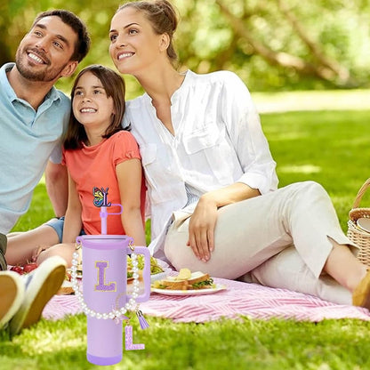 7pcs Cup Accessories for Stanley 30/40oz Tumbler, Handle Strap, Straw Cover, Silicone Boot, Letter Charm Stickers