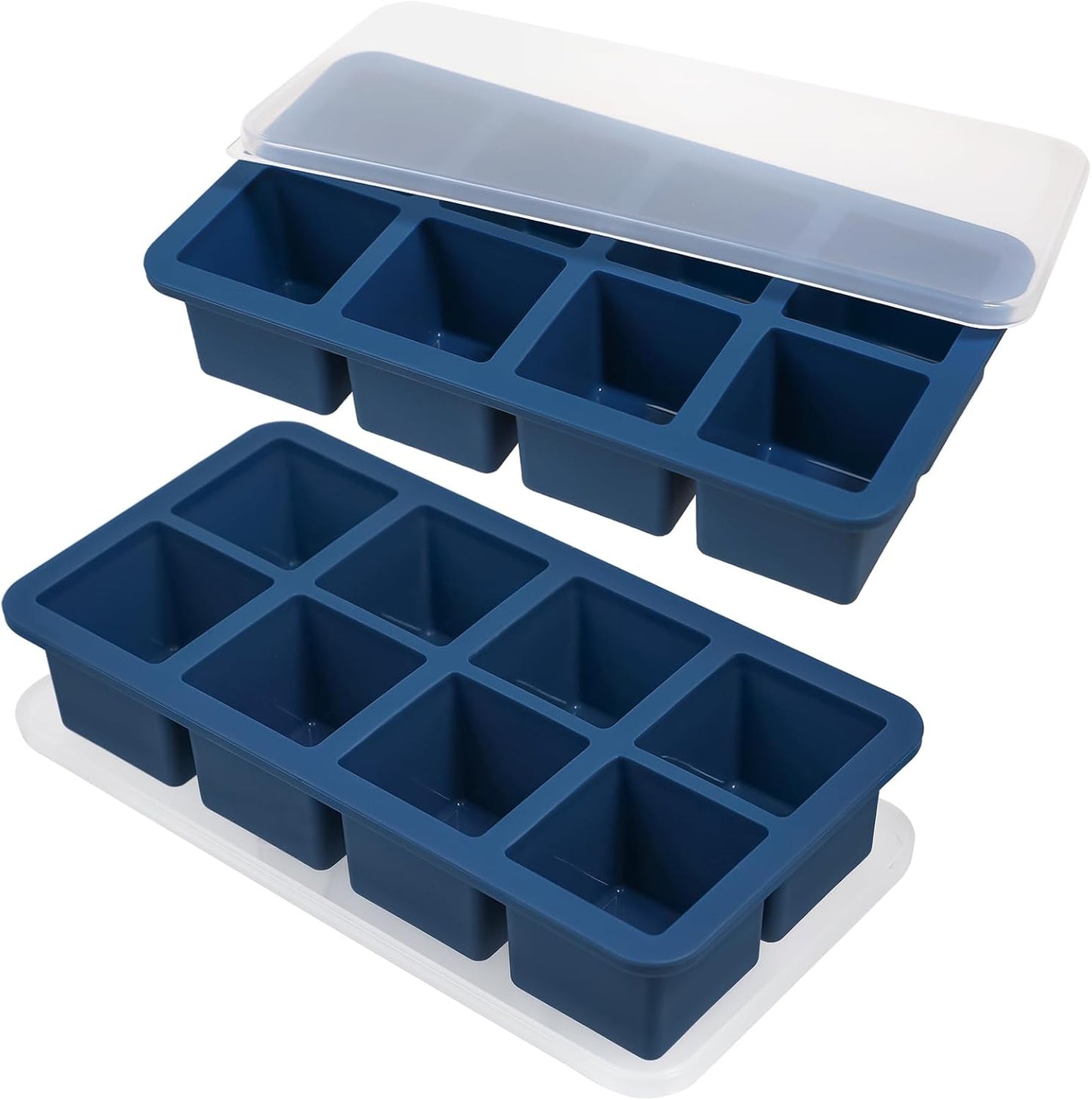 Webake Water Bottle Ice Cube Tray with Silicone Lids, 2 Pcs Long Ice Stick Molds - Stackable & Space-Saving, Perfect for Highball Drinks, Cocktail Parties & Sports Bottles
