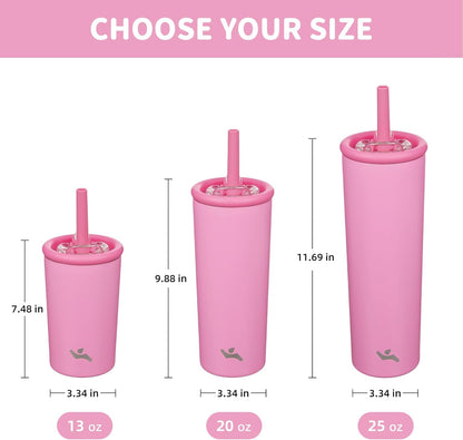 Konokyo 25oz Insulated Tumbler with Lid and Straw, Reusable Iced Coffee Cup with Lid, Travel Coffee Mug, BPA-Free, Leak-Proof and Durable, Oasis