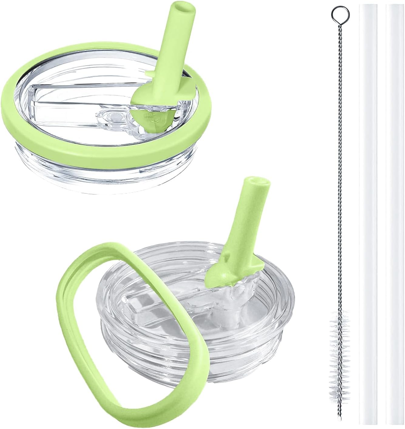 2 Pack Stanley Lid Replacement 40 oz, with Leak Proof and Flip Straw Lid, Stanley Cup Accessories, for Stanley Quencher H2.0 40 oz Tumbler (Only), BPA Free (Milk White)