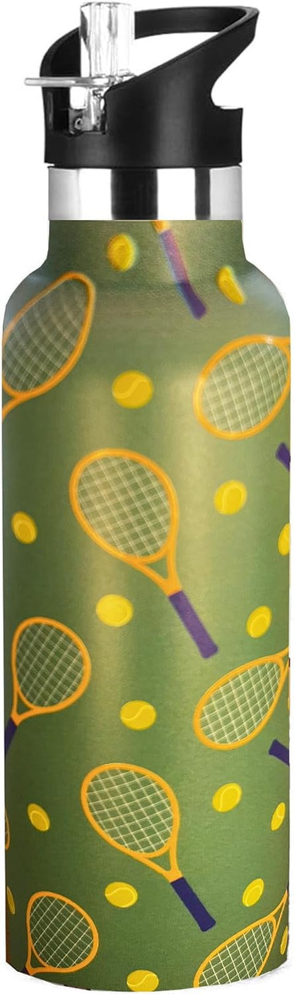 Pickleball Gifts,Pickle Water Bottle with Straw Lid Insulated Stainless Steel Travel Mugs for Sport Gym Outdoor 20oz