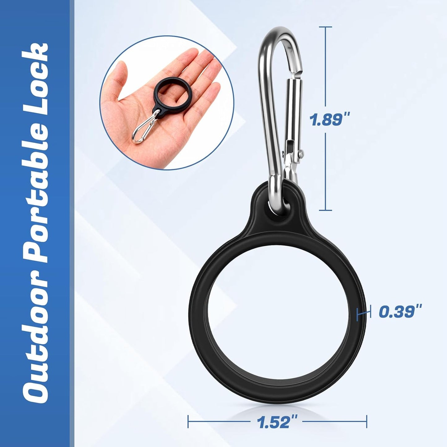 Water Bottle Clip with Carabiner, Compatible with Owala Freesip Twist 18oz/24oz, Durable Silicone Small Mouth Secure Hanging Water Bottle Holder Handle for Outdoor Hiking, Climbing, Camping