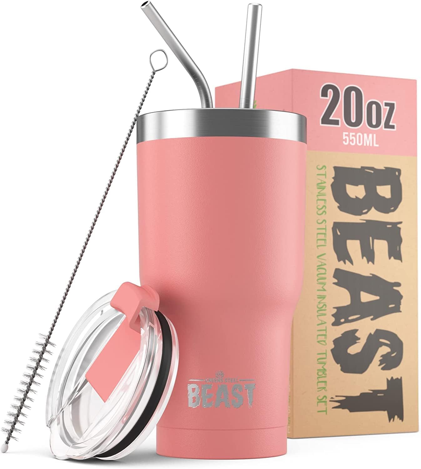 Beast 10 oz Tumbler Stainless Steel Vacuum Insulated Coffee Ice Cup Double Wall Travel Flask (Arctic White)