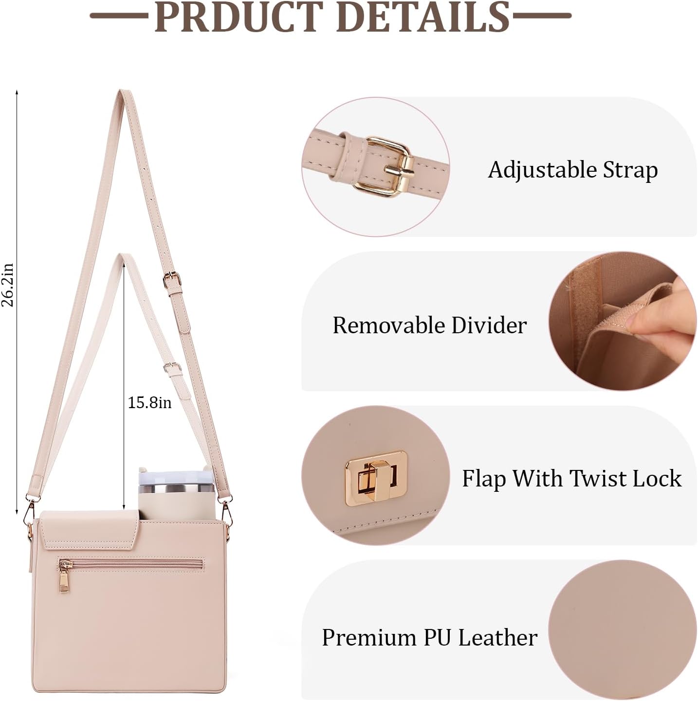 Stanley Purse Cup Holder Bag- Outdoor Portable Crossbody Bag for Stanley Cup Tumbler Purse