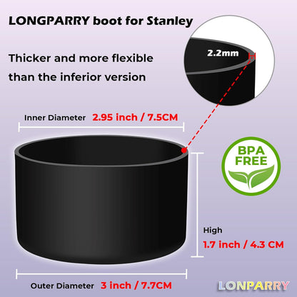 2-Pack Silicone Boot for Stanley Cup 30oz & 40oz, Anti-Slip & Noise Reducing Bottom Protector, BPA-Free Tumbler Base Cover for Quencher H2.0 30/40oz & IceFlow 20/30oz, Accessories for Car & Travel