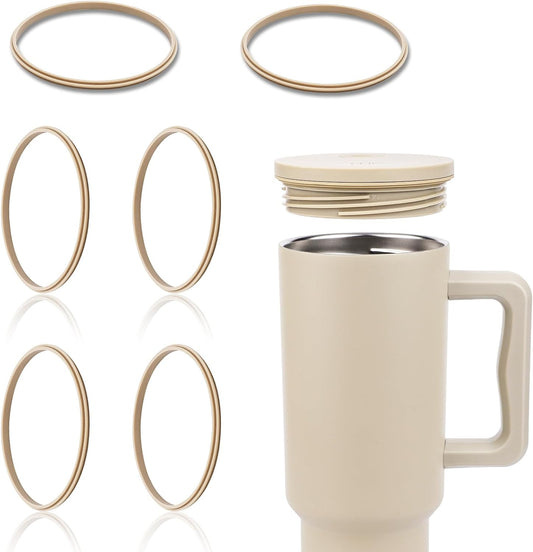 6pcs Replacement Gasket Rings Compatible with Simple Modern 40 oz Tumbler, 3.35 Inch Leak-Proof 40 oz Replacement Rubber Lid Seals Gaskets BPA Free Water Bottle Accessories (Gray)