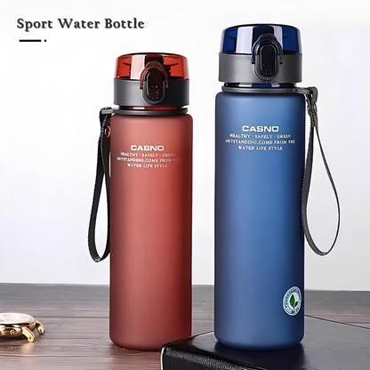 DEARART 20oz Water Bottles with Locked Button, Frosted Bottle One Hand, 100% Leakproof No Straw Direct Spout, Suit Sport Office School Travel Yoga Gym, Red