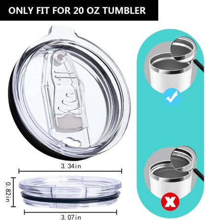 LEIOH 4 Pack 20 oz Tumbler Lid, Replacement Lids Compatible for YETI 20 oz Tumbler,Travel Mug,Spill Proof Splash Resistant Silicone Sliding Covers,Straw Friendly, BPA Free